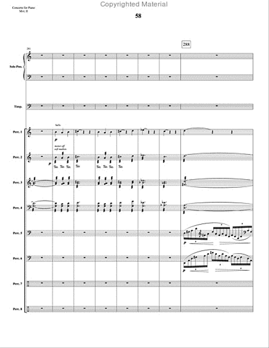 Concerto for Piano and Percussion Orchestra Percussion Ensemble scores gallery preview page 80