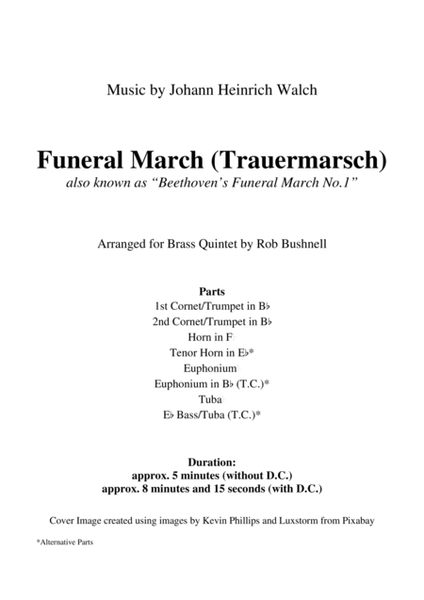 Funeral March (Walch)/"Beethoven's Funeral March No.1" - Brass Quintet image number null