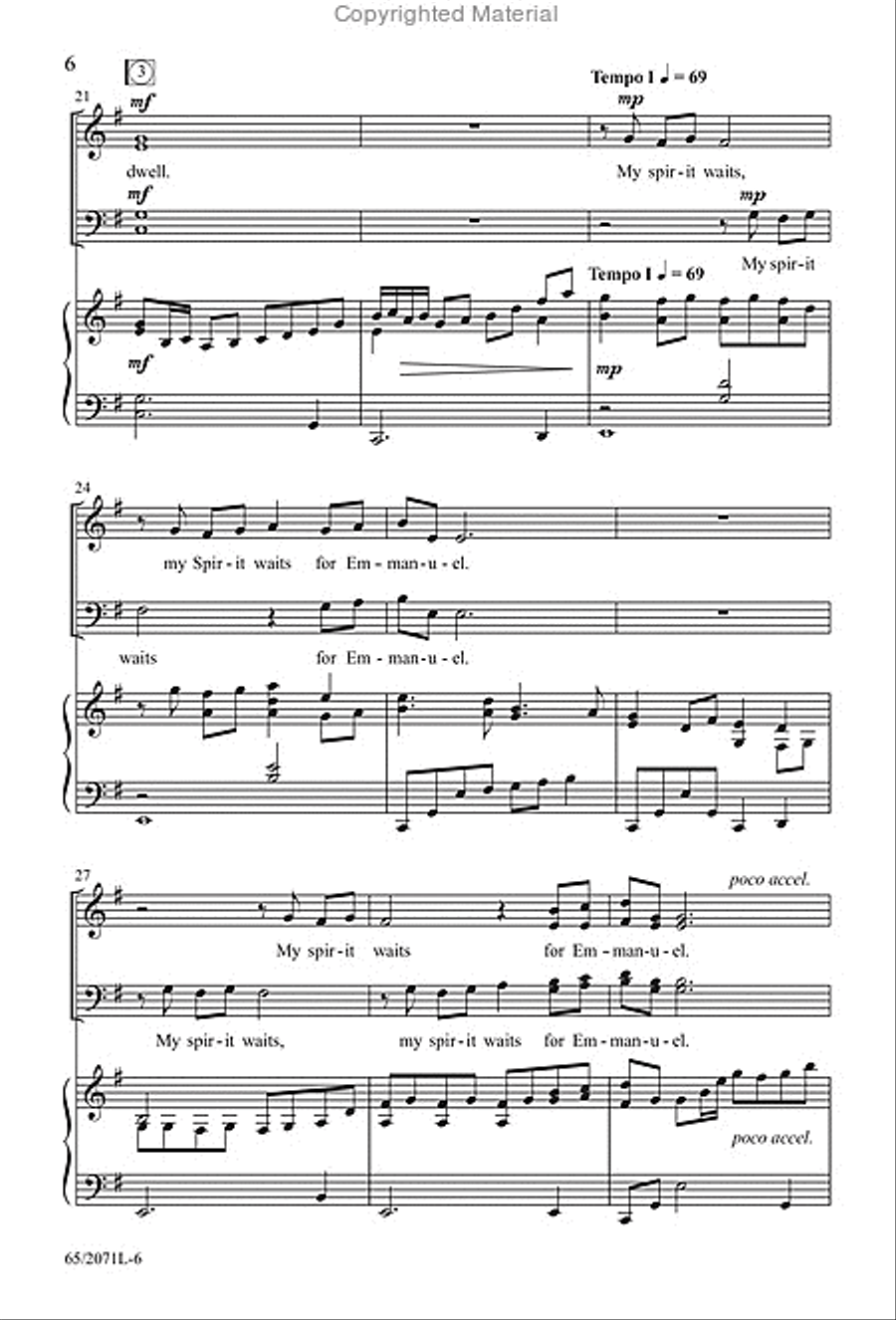 One Silent Night - SATB Score with Performance CD 4-Part scores gallery preview page 4