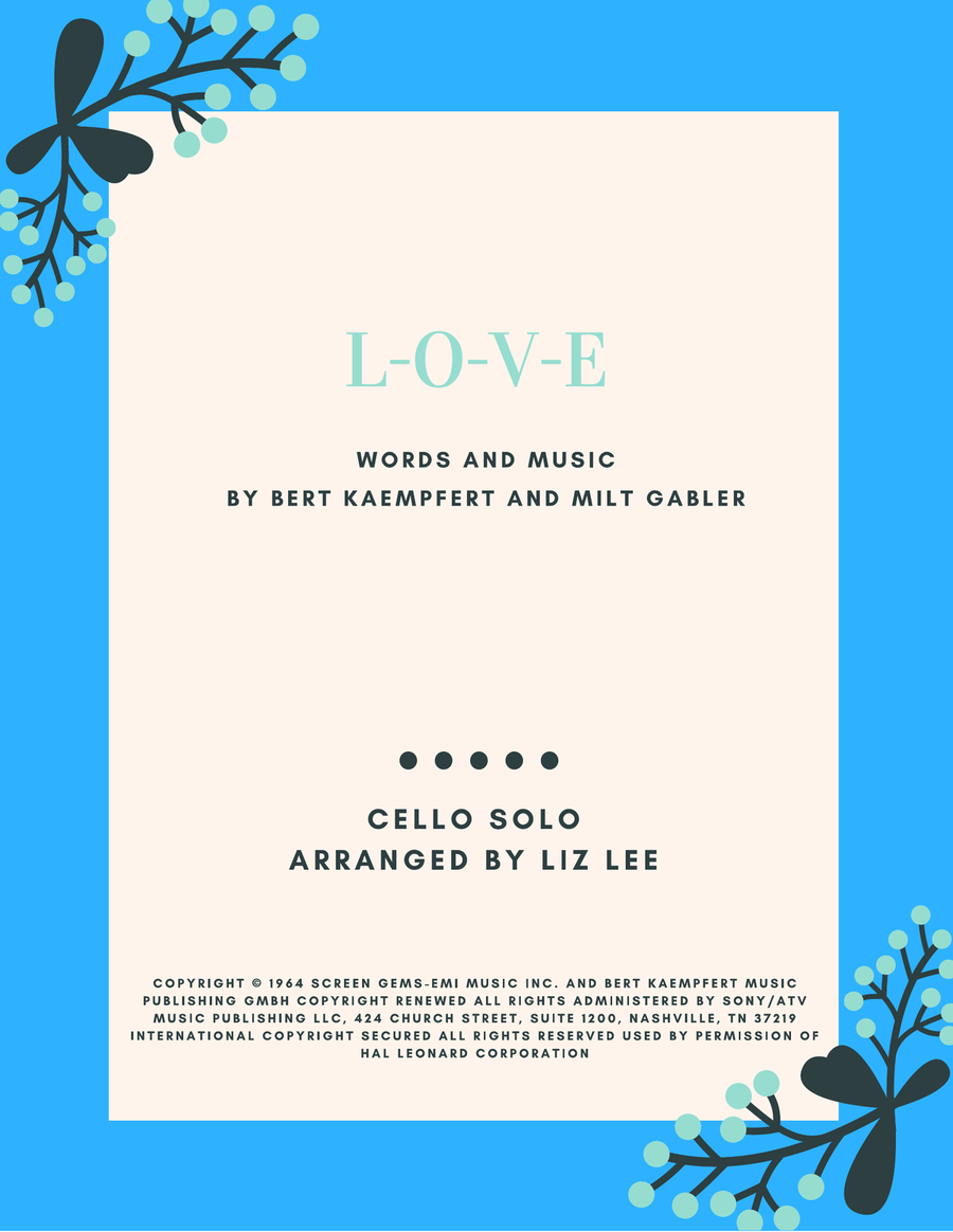 L-O-V-E Cello Solo scores gallery preview page 1