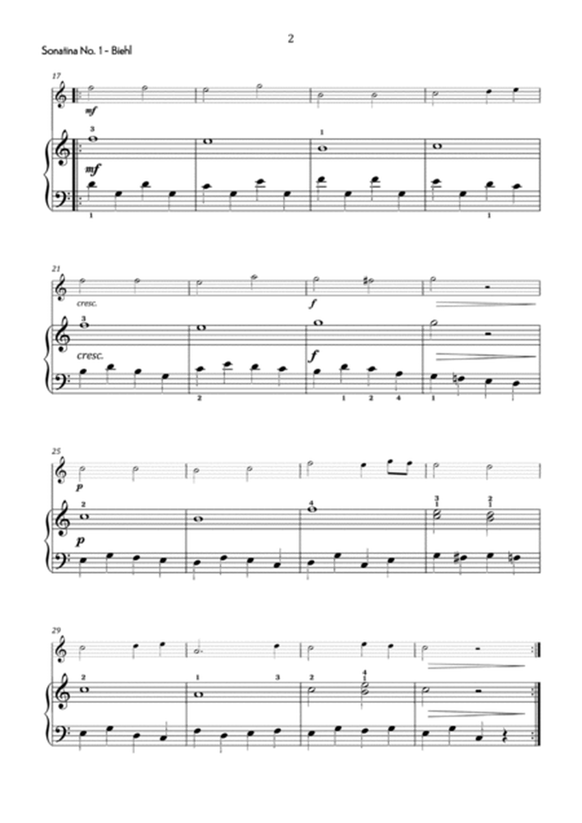 Biehl - Sonatina No. 1 Op. 57 in C Major - Easy image number null