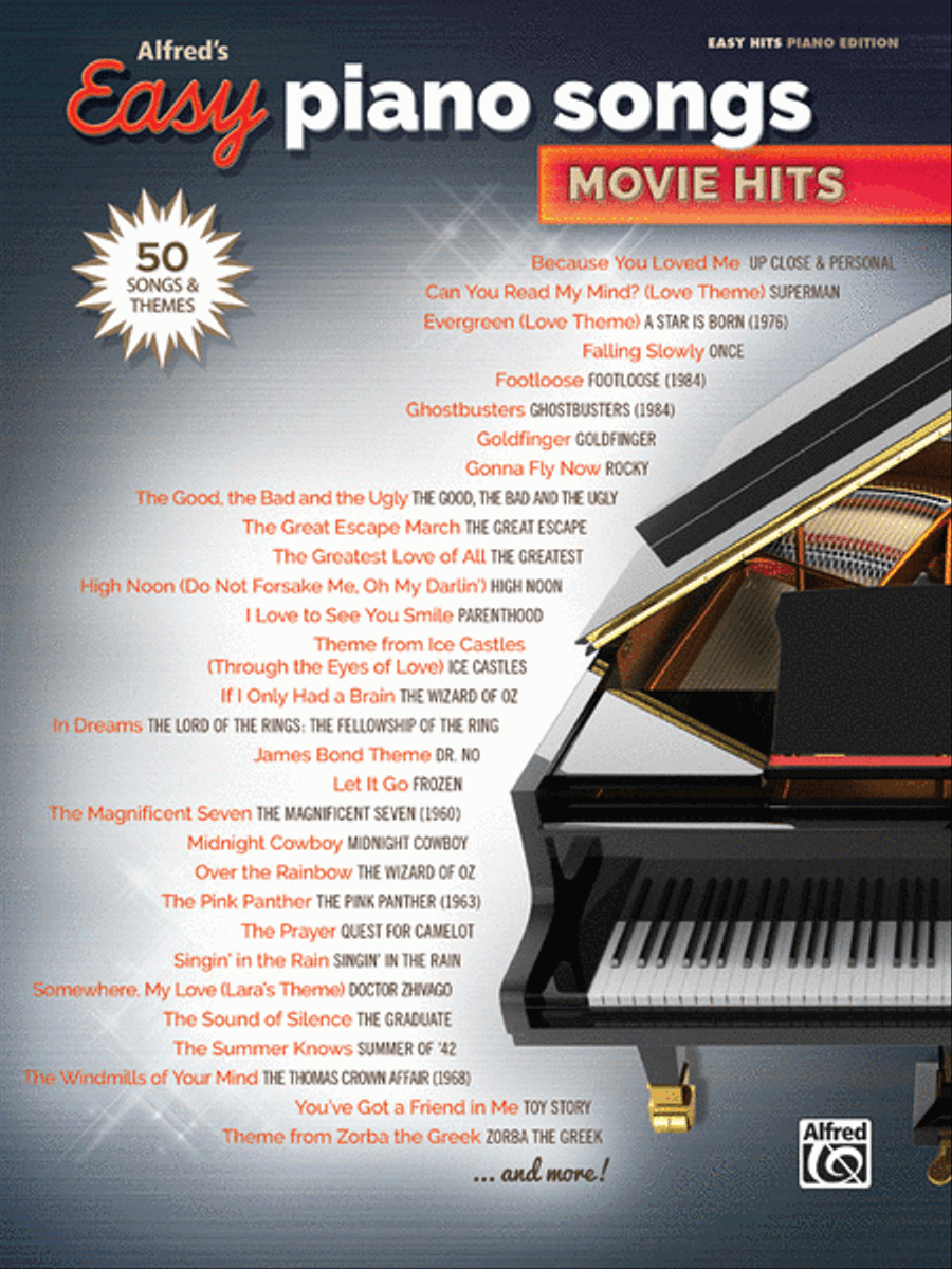 Alfred's Easy Piano Songs -- Movie Hits Piano, Vocal, Guitar scores gallery preview page 1