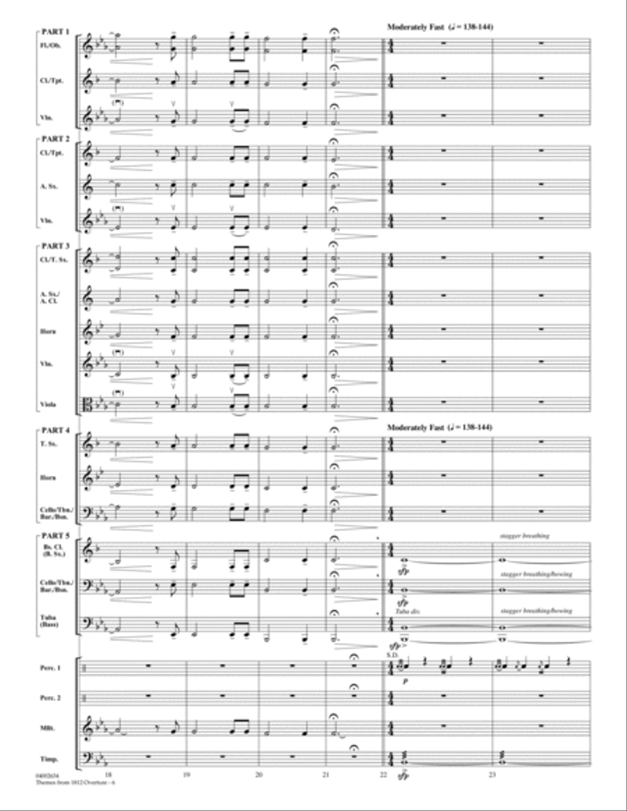 Themes from 1812 Overture - Conductor Score (Full Score) Concert Band scores gallery preview page 6