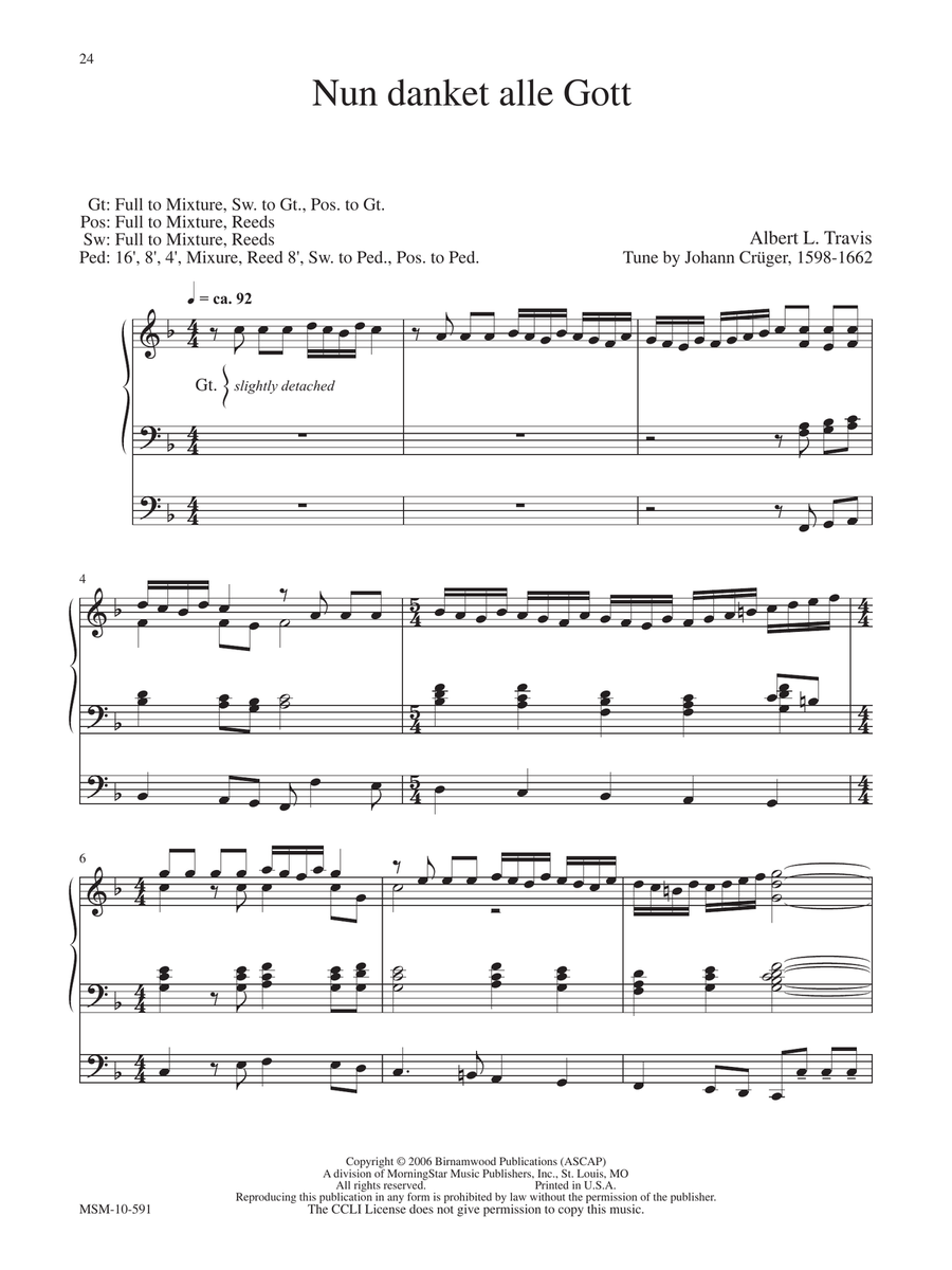 Nun danket alle Gott Nun danket alle Gott Organ scores gallery preview page 1