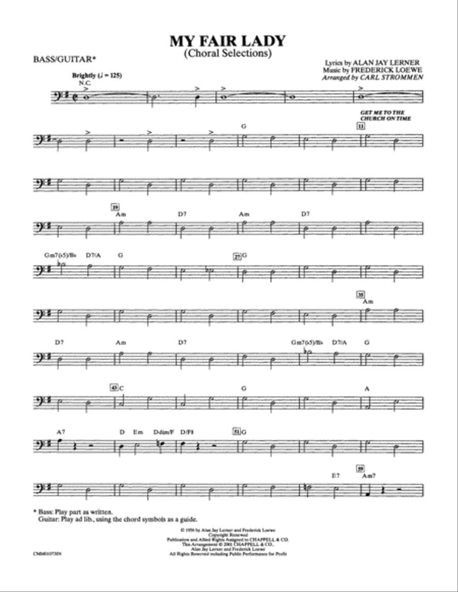 My Fair Lady: String Bass Double Bass scores gallery preview page 1