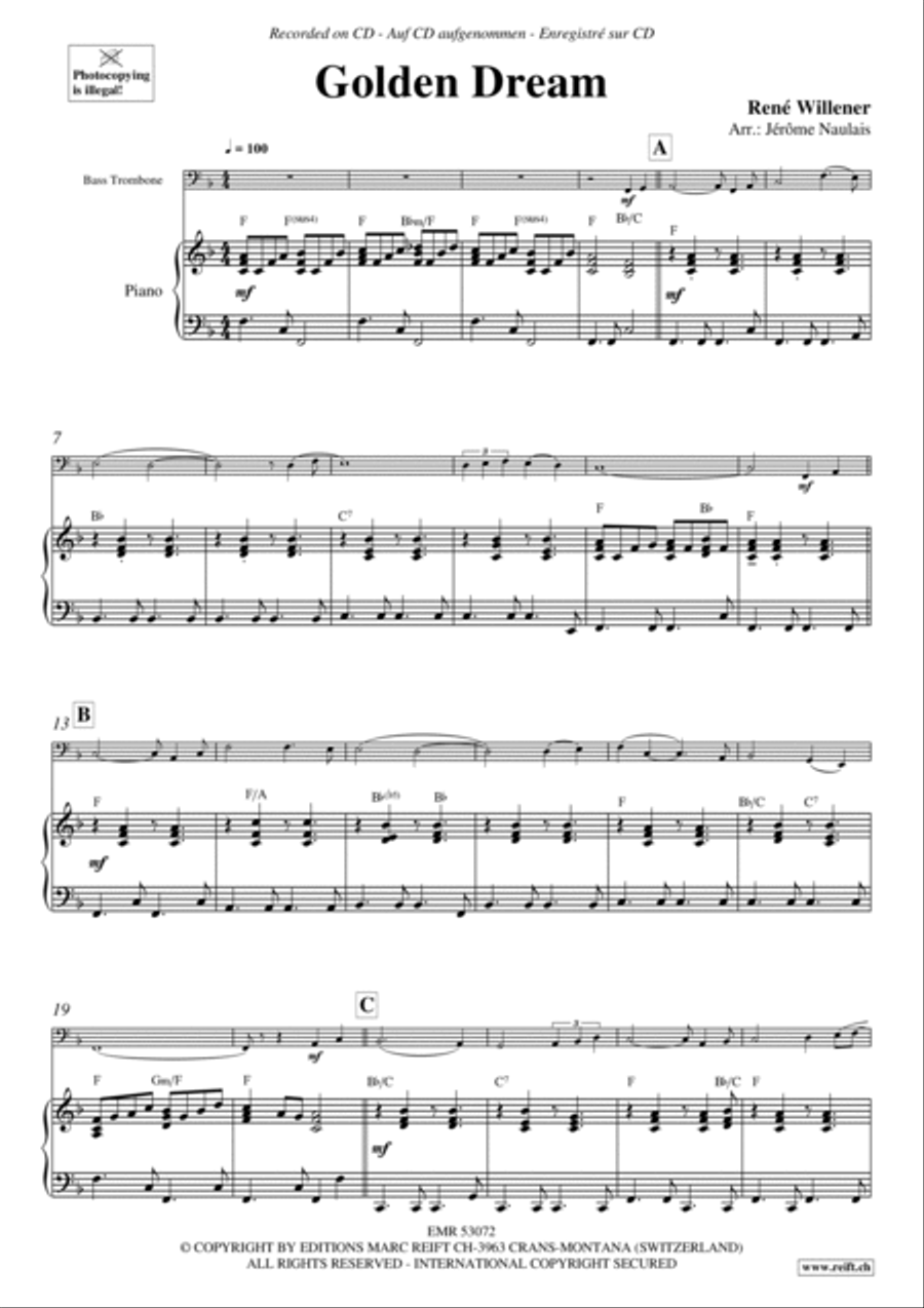 Golden Dream Trombone scores gallery preview page 3