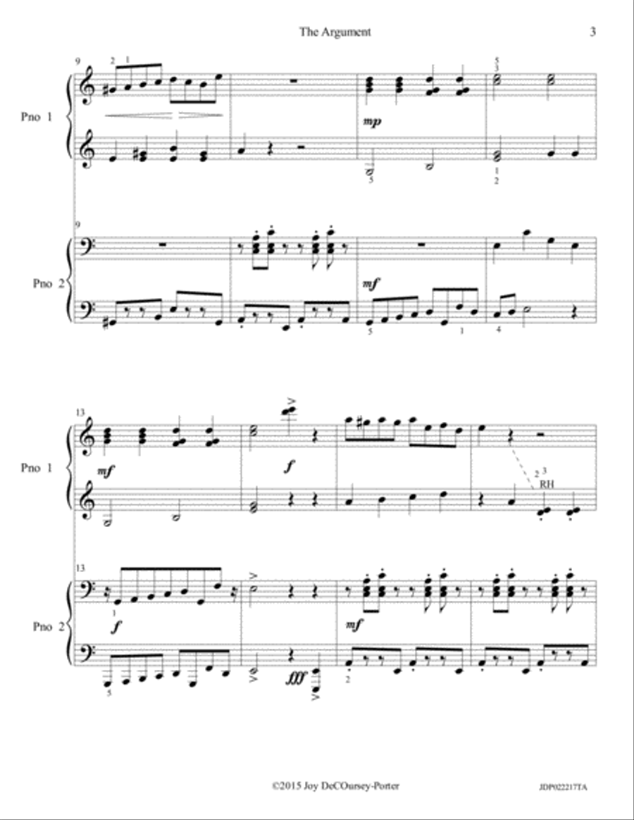 The Argument - 4 hands duet for 1 Piano 1 Piano, 4-Hands scores gallery preview page 3