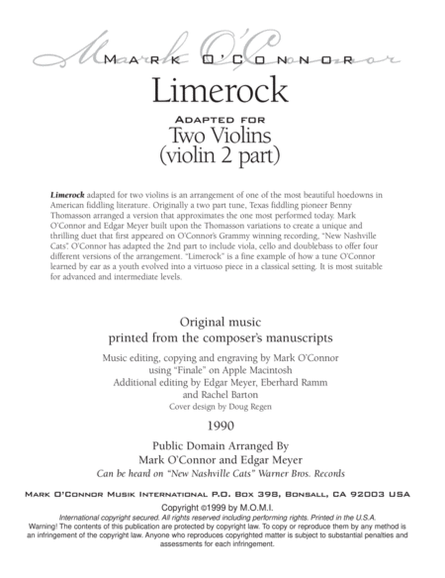 Limerock (violin 2 part - two violins) image number null