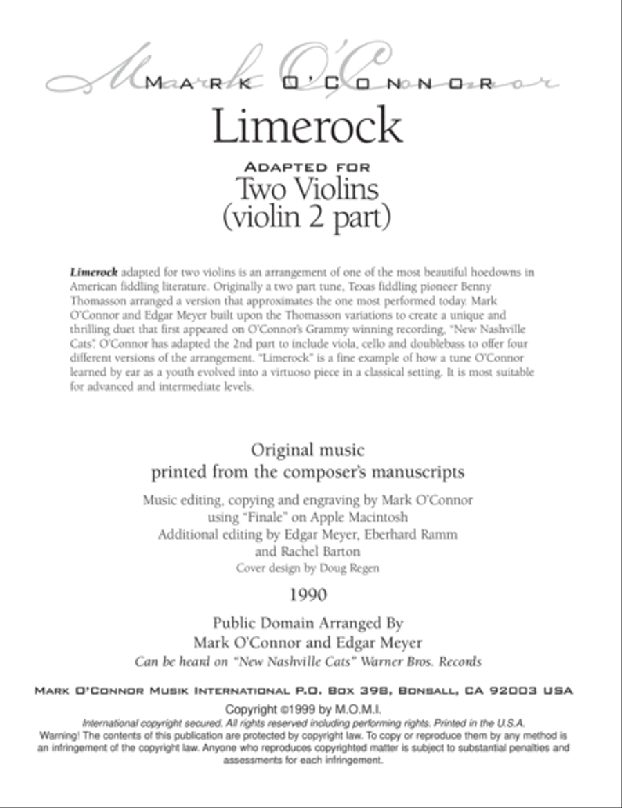 Limerock (violin 2 part - two violins) image number null