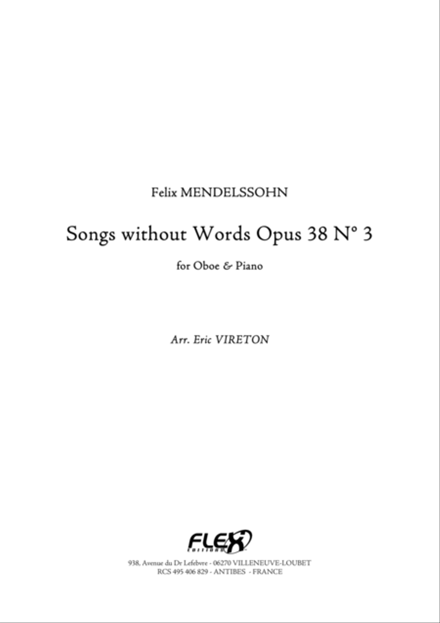 Songs without Words Opus 38 No. 3 Piano scores gallery preview page 1