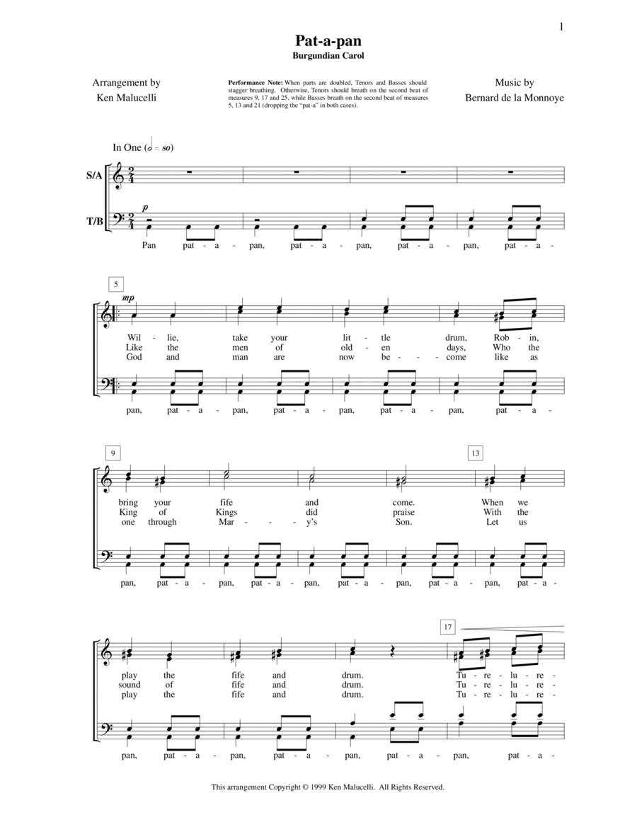 Pat-a-Pan Pat-a-Pan 4-Part scores gallery preview page 1