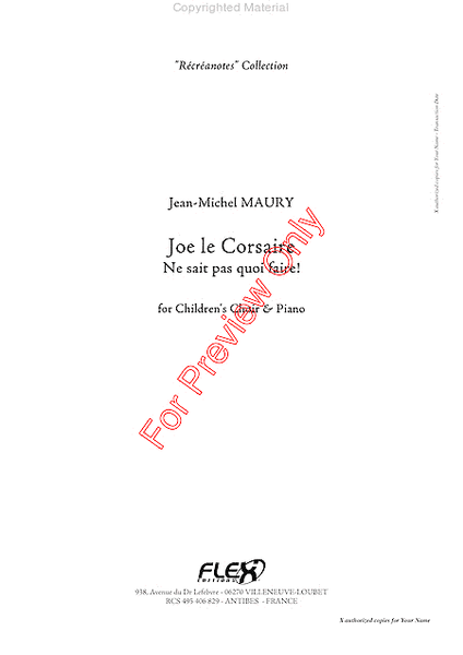 Joe Le Corsaire - Reduction Piano image number null