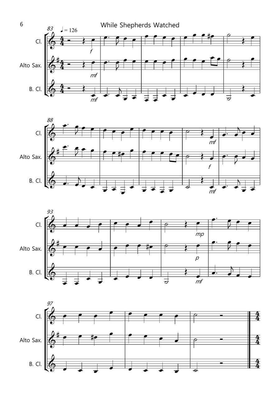 8 Easy Christmas Trios, for Mixed Wind Woodwind Trio scores gallery preview page 6