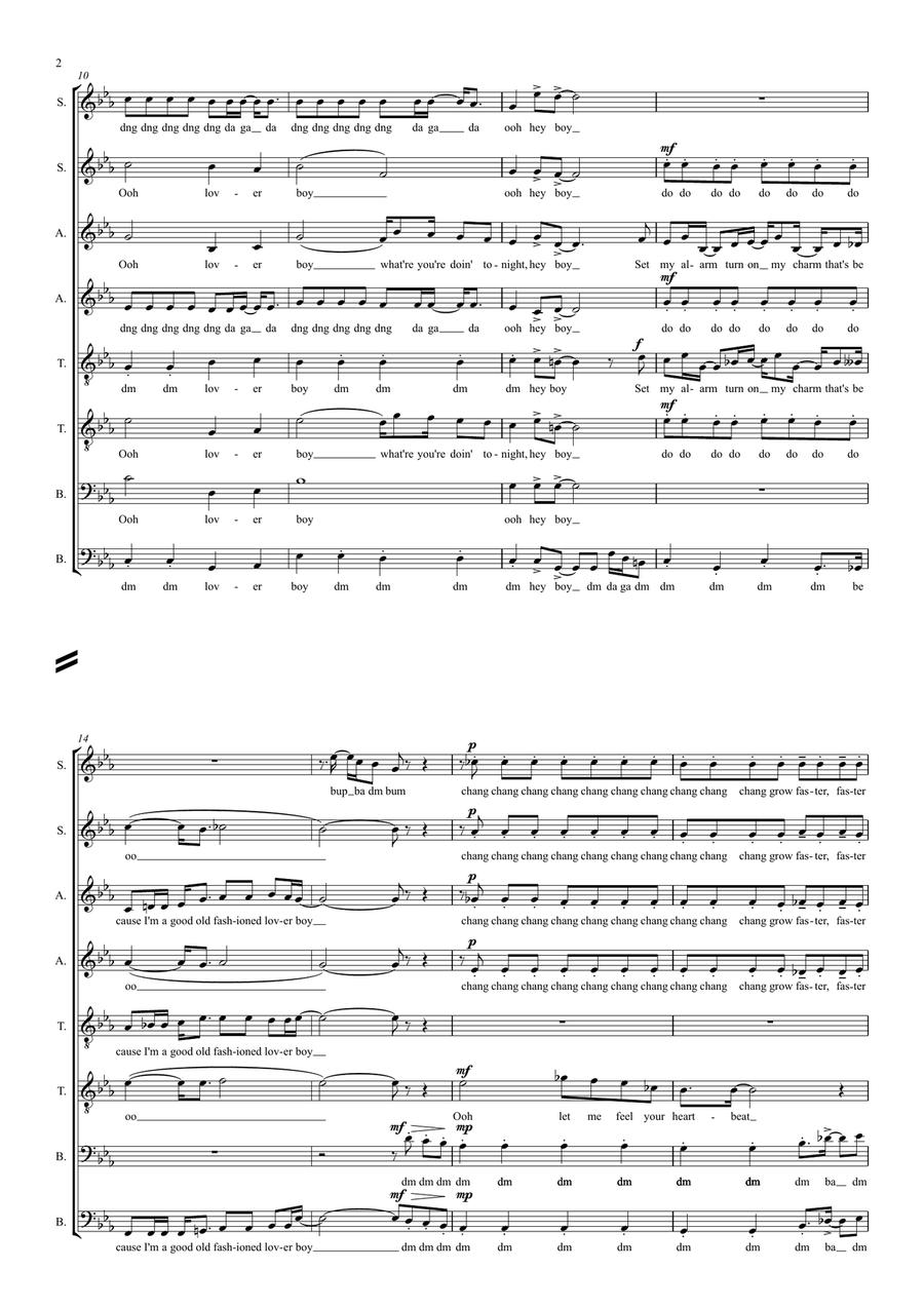 Good Old-fashioned Lover Boy Divisi scores gallery preview page 2