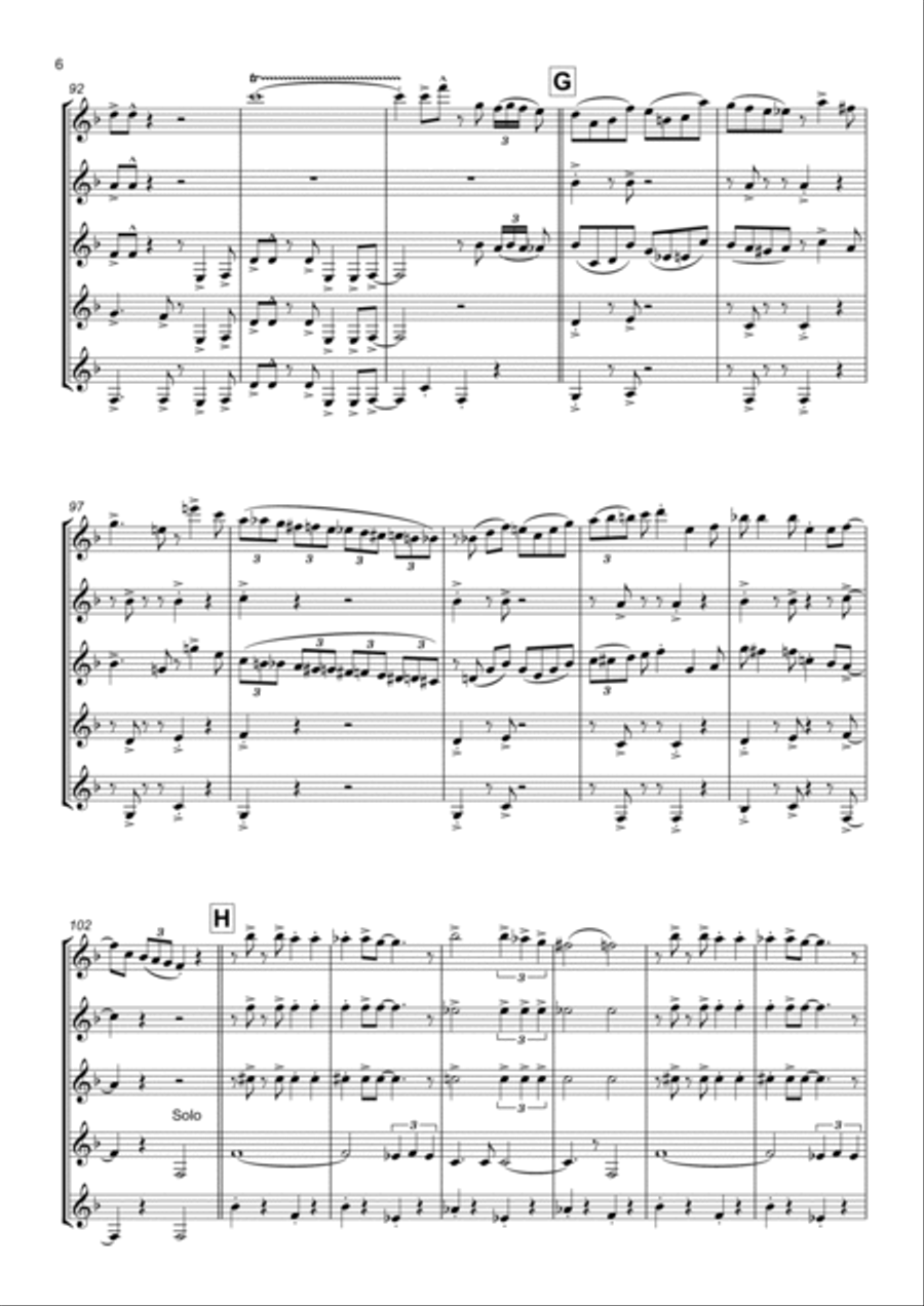 The Continental for Clarinet Quintet Clarinet Quintet scores gallery preview page 6