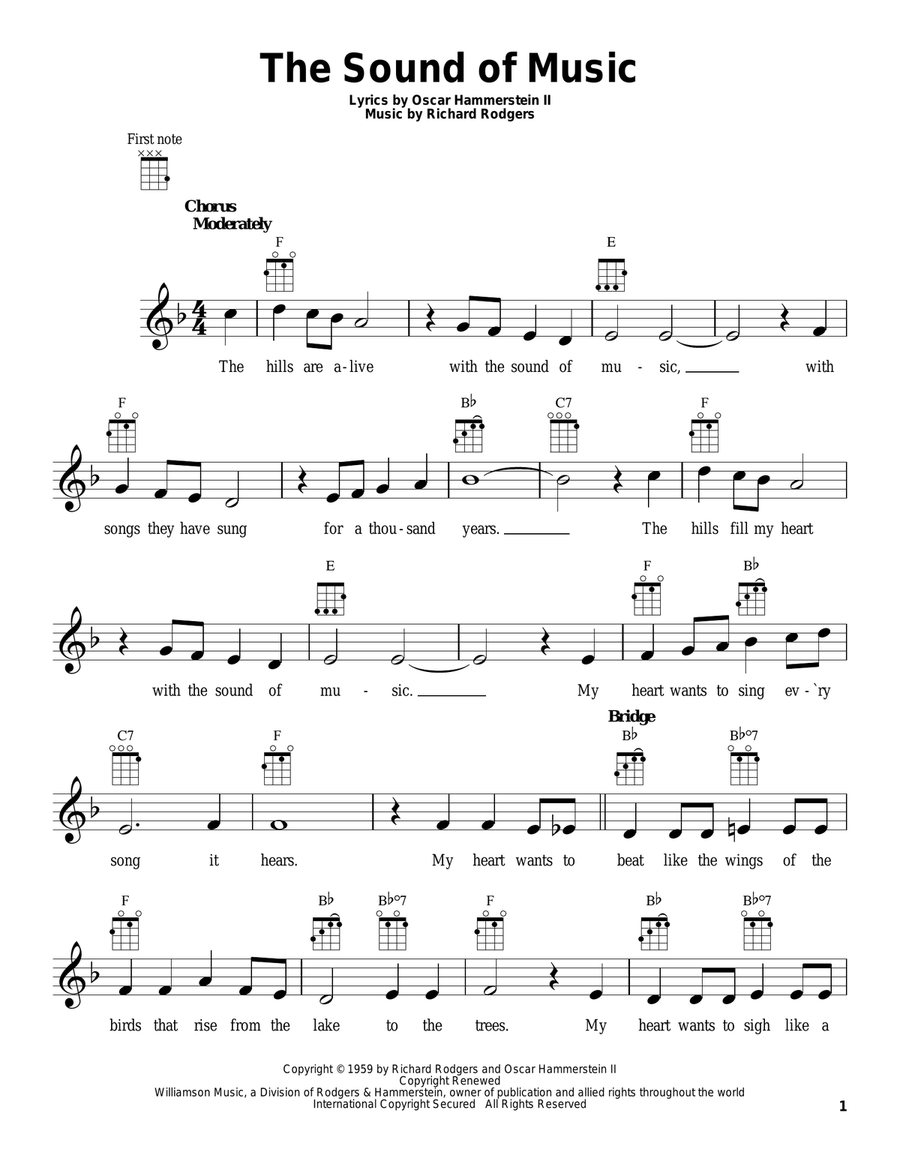 The Sound Of Music The Sound Of Music Ukulele scores gallery preview page 1