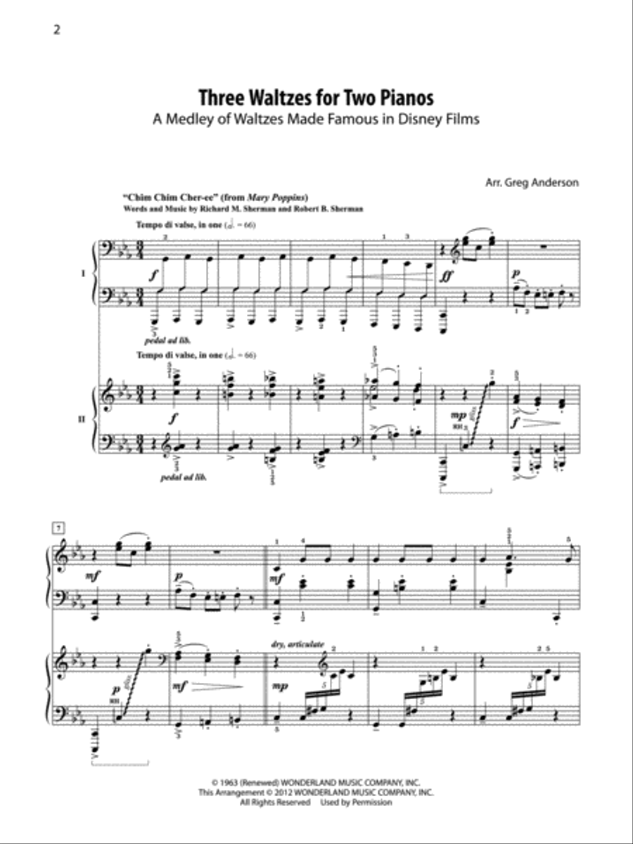 Three Waltzes for Two Pianos Small Ensemble scores gallery preview page 2