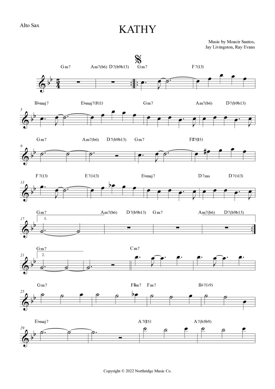 Kathy Alto Saxophone scores gallery preview page 1