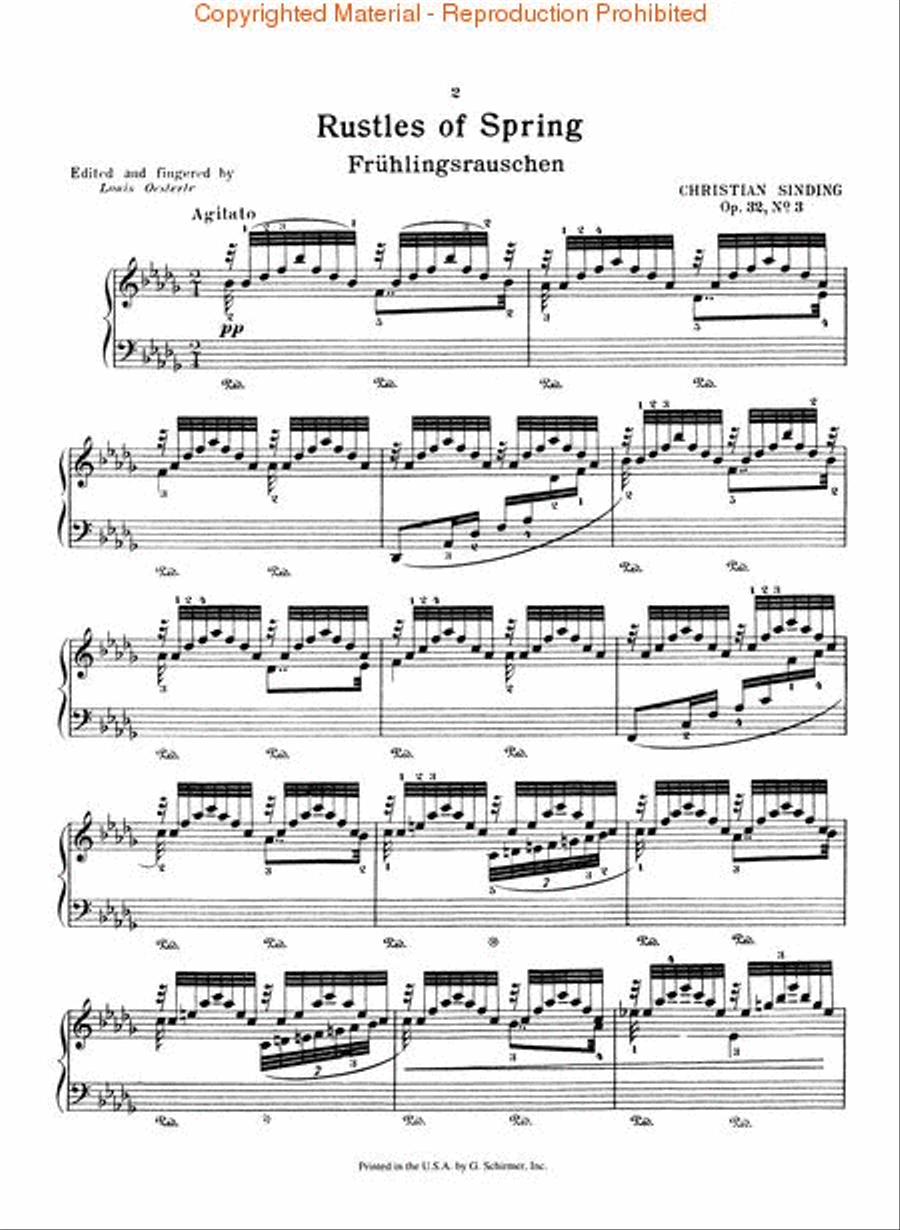 Rustles of Spring, Op. 32, No. 3 (Frühlingsrauschen) Piano Solo scores gallery preview page 2