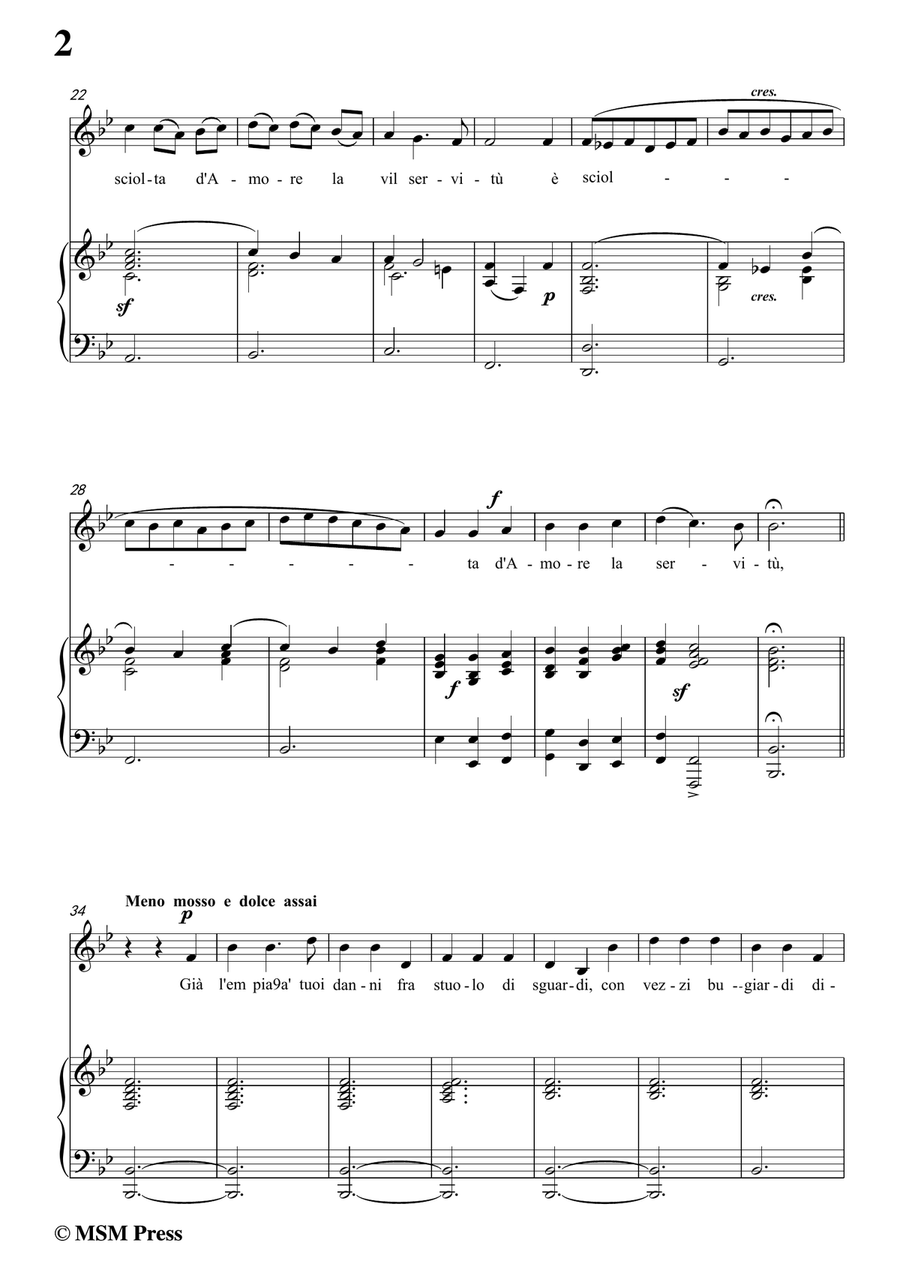 Carissimi-Vittoria, mio core in B flat Major, for Voice and Piano Piano, Vocal scores gallery preview page 4