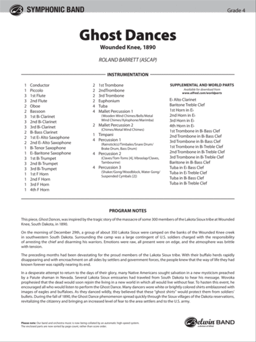 Ghost Dances: Score Concert Band scores gallery preview page 1