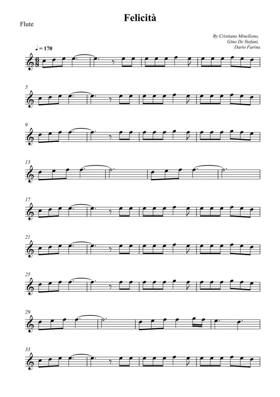 Felicità Felicità Flute Solo scores gallery preview page 1