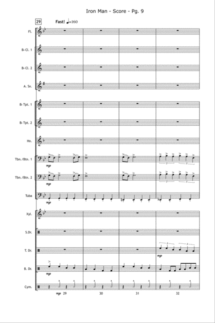 Iron Man Marching Band scores gallery preview page 10