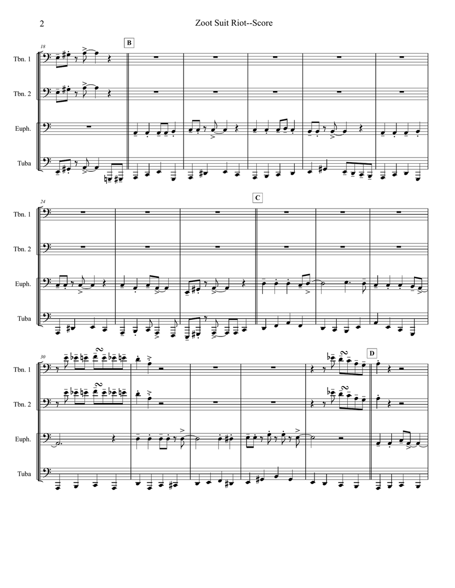 Zoot Suit Riot Zoot Suit Riot Brass Ensemble scores gallery preview page 2