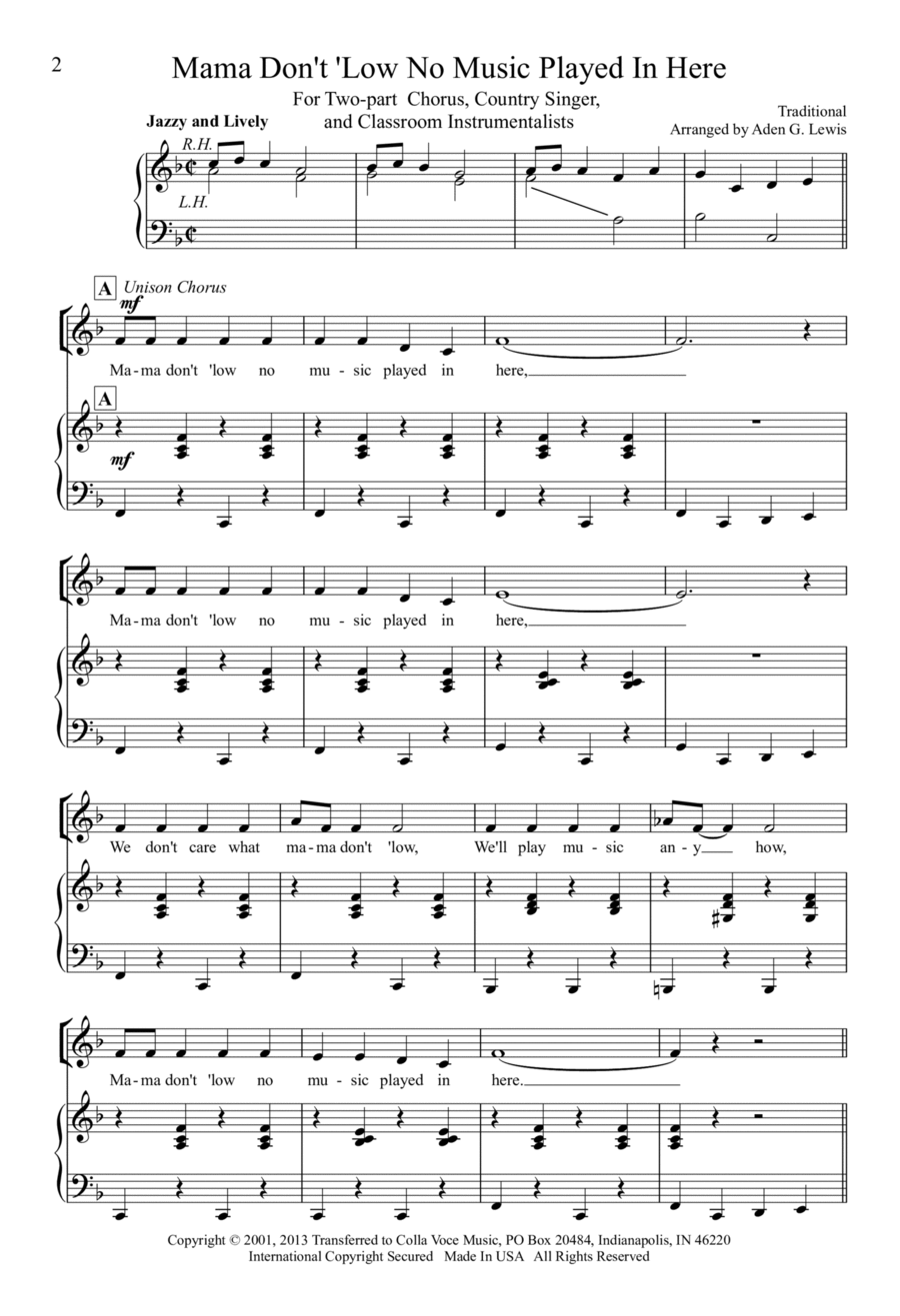 Mama Don't 'Low No Music Played In Here TB scores gallery preview page 1
