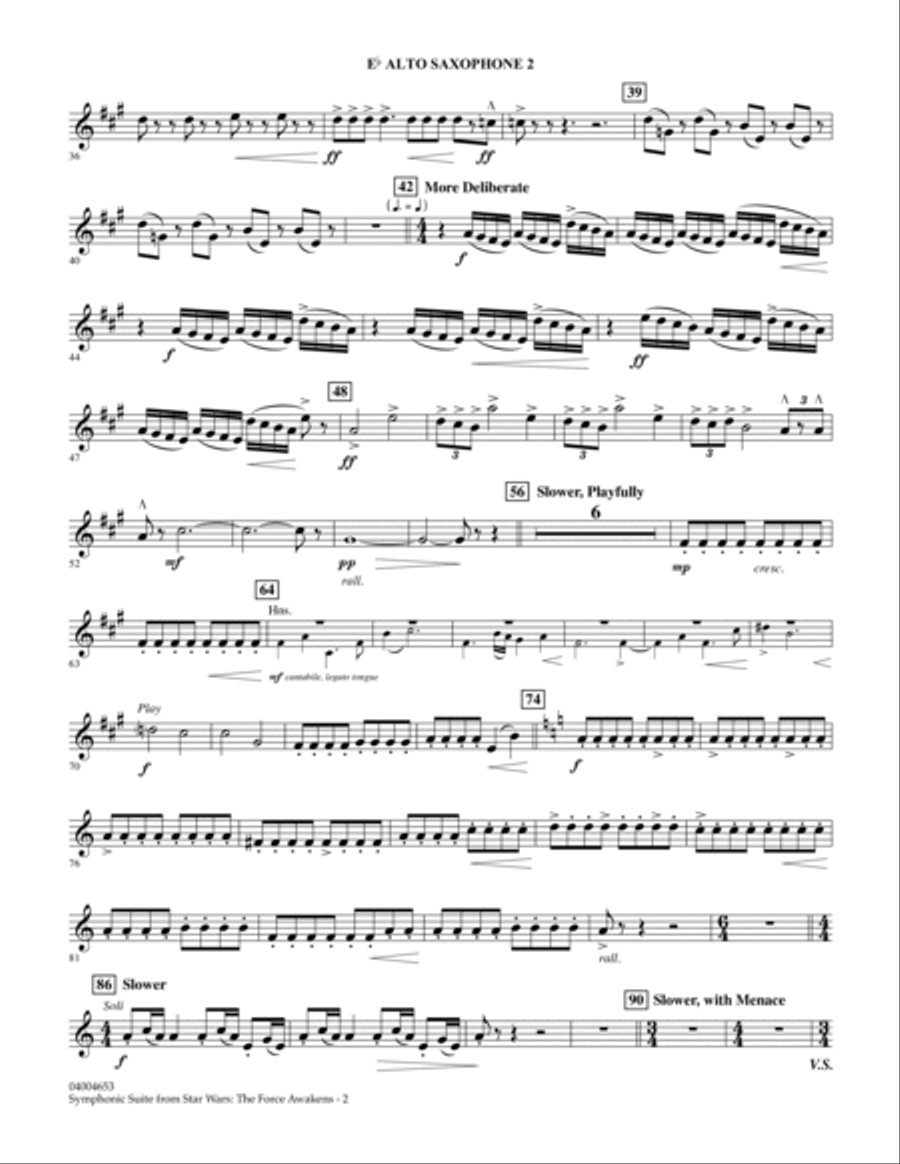 Symphonic Suite from Star Wars: The Force Awakens - Eb Alto Saxophone 2 Alto Saxophone scores gallery preview page 2