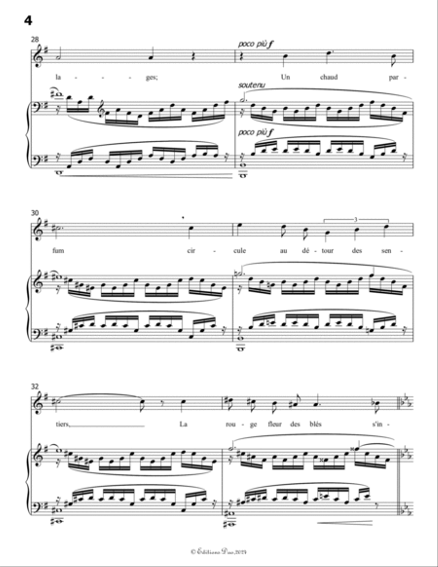 Phidylé, by Henri Duparc, in A flat Major Voice scores gallery preview page 6