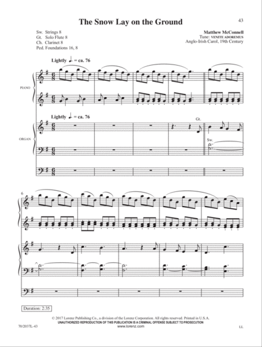 The Snow Lay on the Ground Organ scores gallery preview page 9