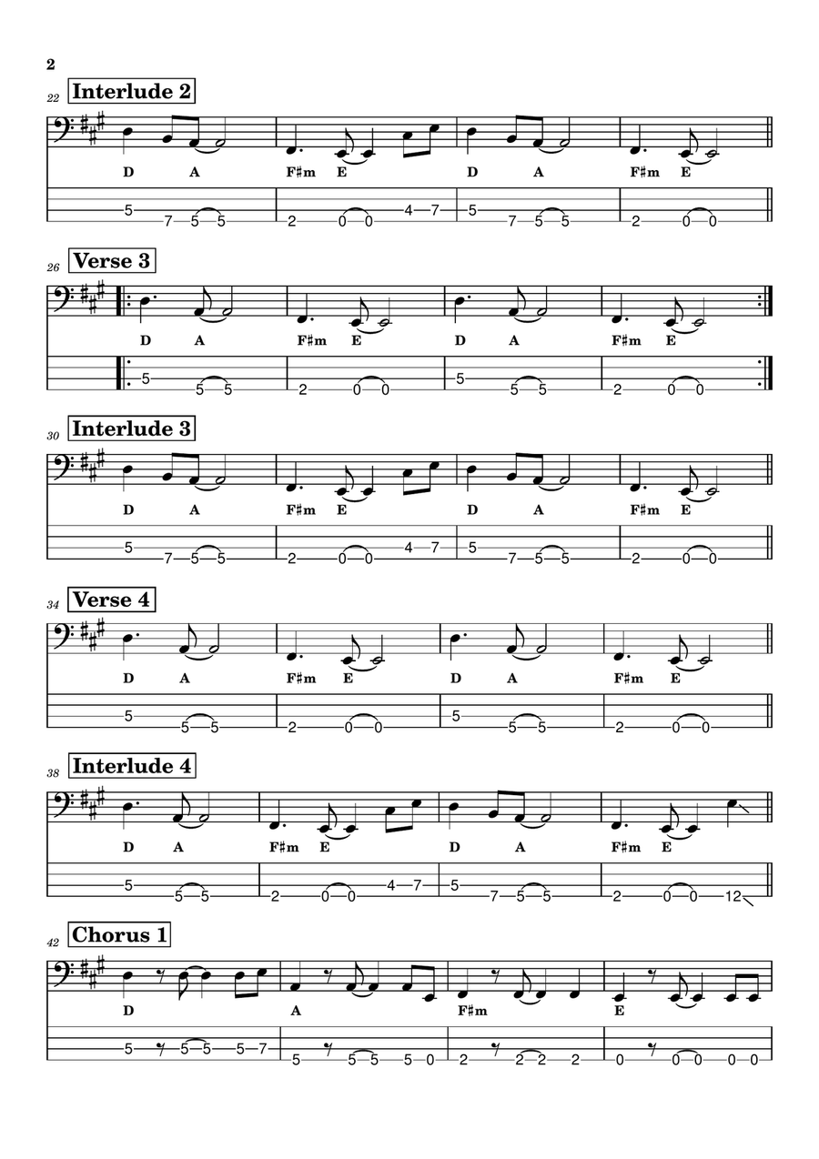 Fast Car Guitar Tablature scores gallery preview page 2