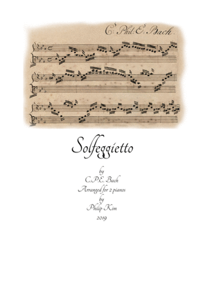 C. P. E. Bach Solfeggietto (Solfeggio) in C minor arranged for 2 pianos
