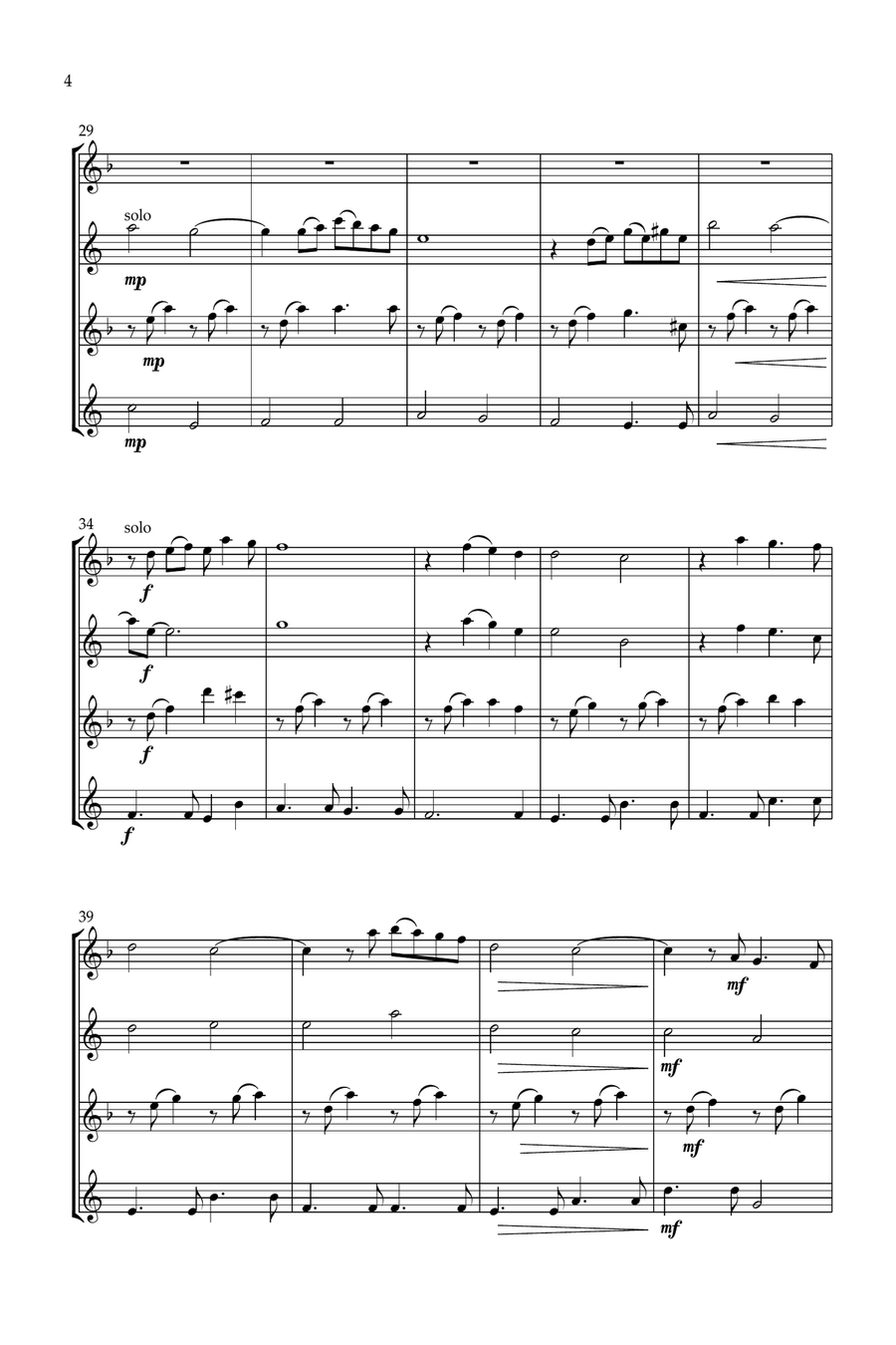 The Way We Were Saxophone Quartet scores gallery preview page 4