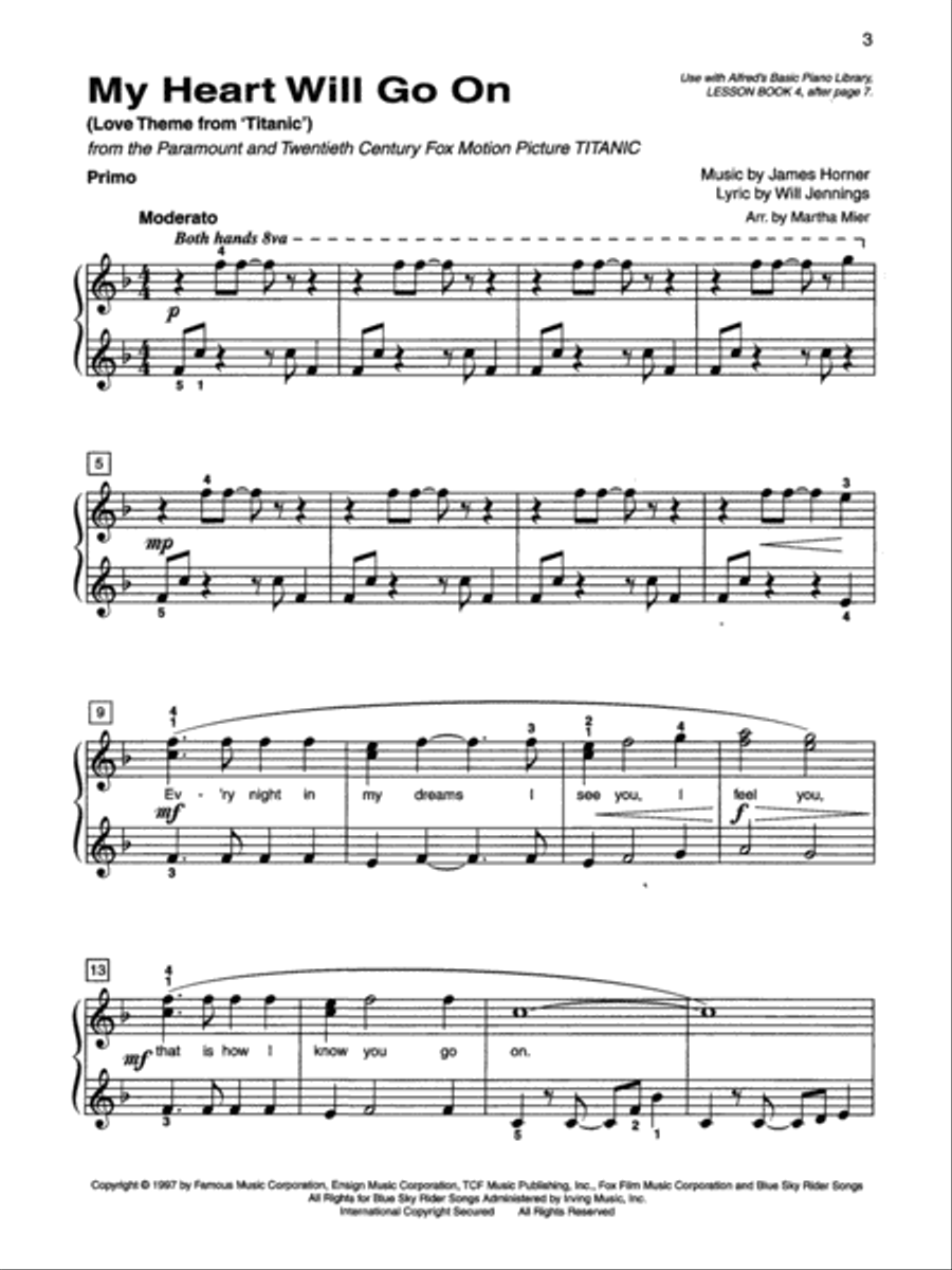 Alfred's Basic Piano Course Top Hits! Duet Book, Book 4 Piano Method scores gallery preview page 3