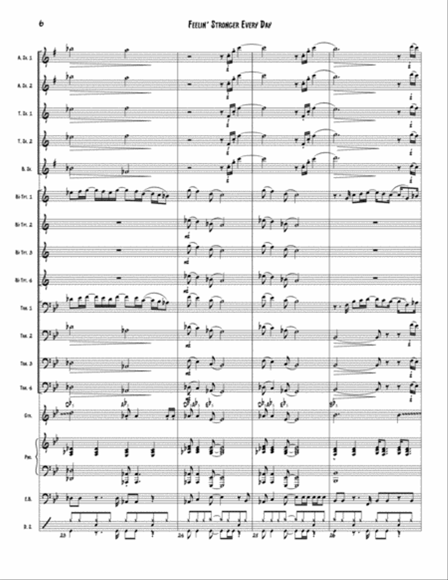 Feelin' Stronger Every Day Jazz Ensemble scores gallery preview page 6