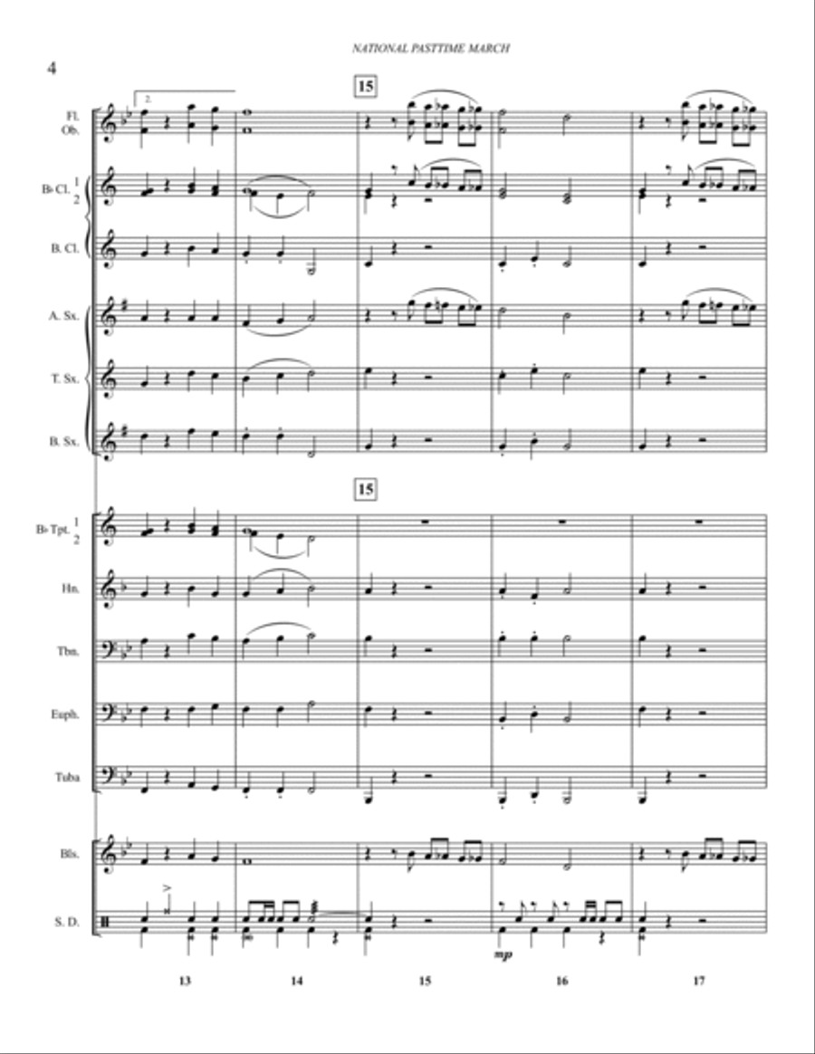 NATIONAL PASTIME MARCH - Concert March Concert Band scores gallery preview page 5