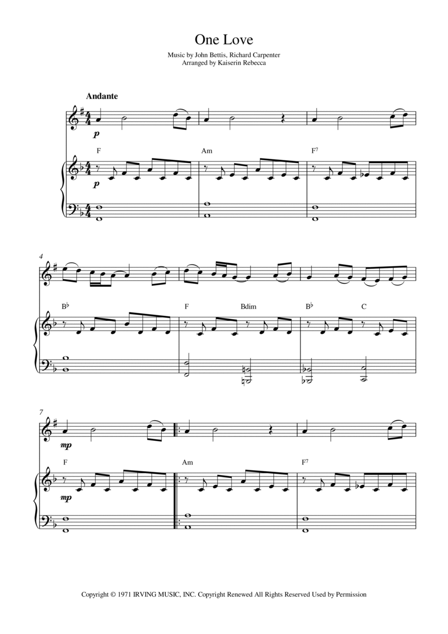 One Love Trumpet Solo scores gallery preview page 1