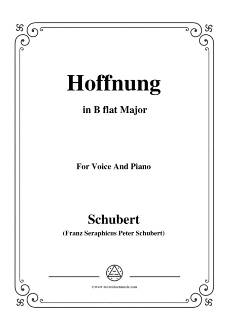 Schubert-Hoffnung,in B flat Major,D.251,for Voice and Piano Voice Solo scores gallery preview page 1