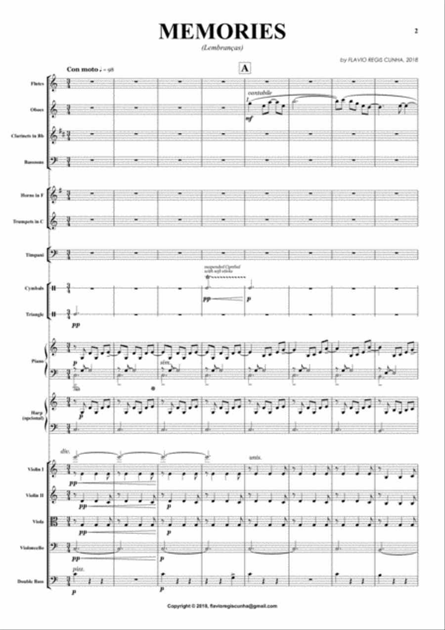 Memories (for Orchestra) Percussion Ensemble scores gallery preview page 3