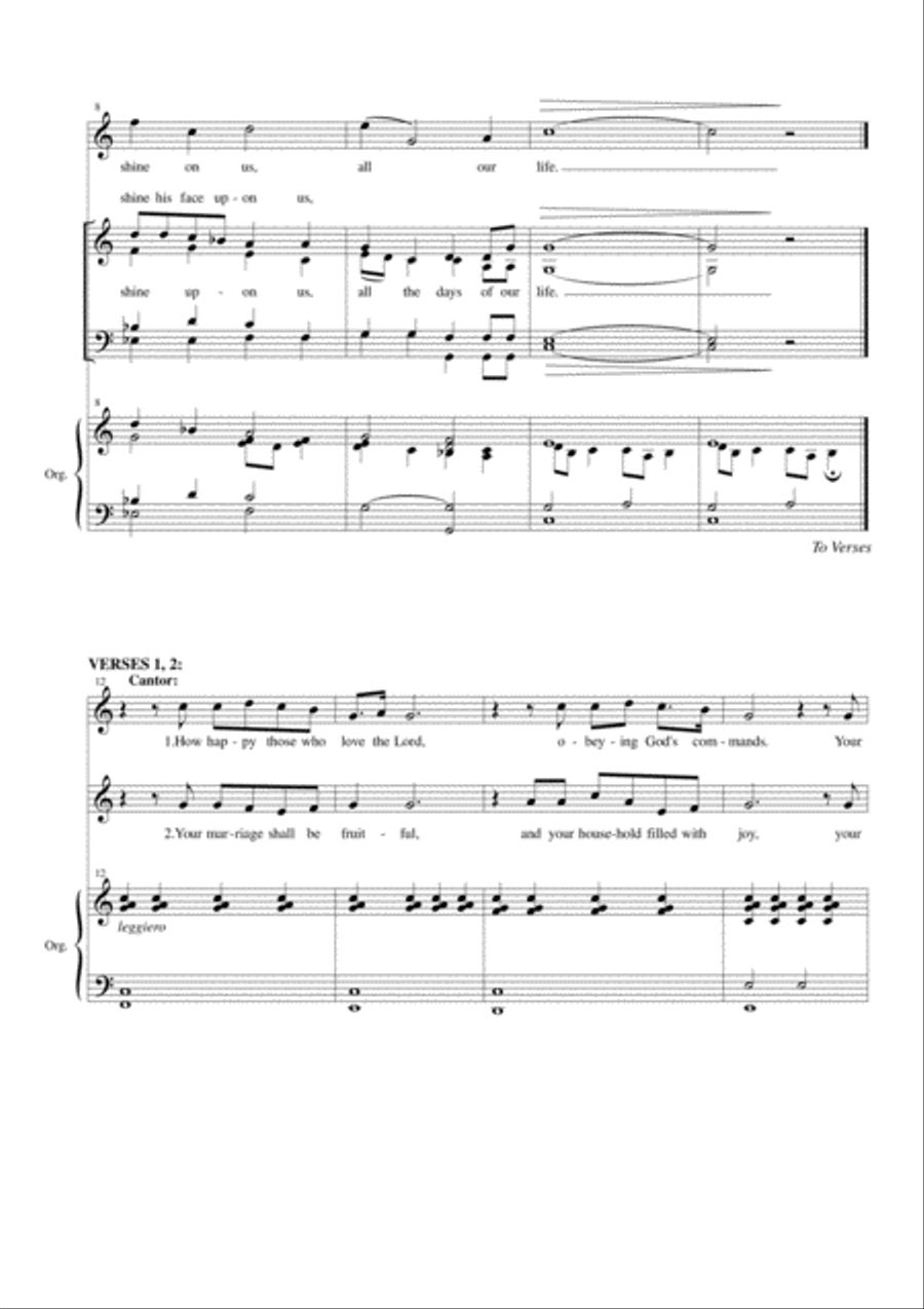 Psalm 128: May the Lord Bless Us and Keep Us 4-Part scores gallery preview page 3