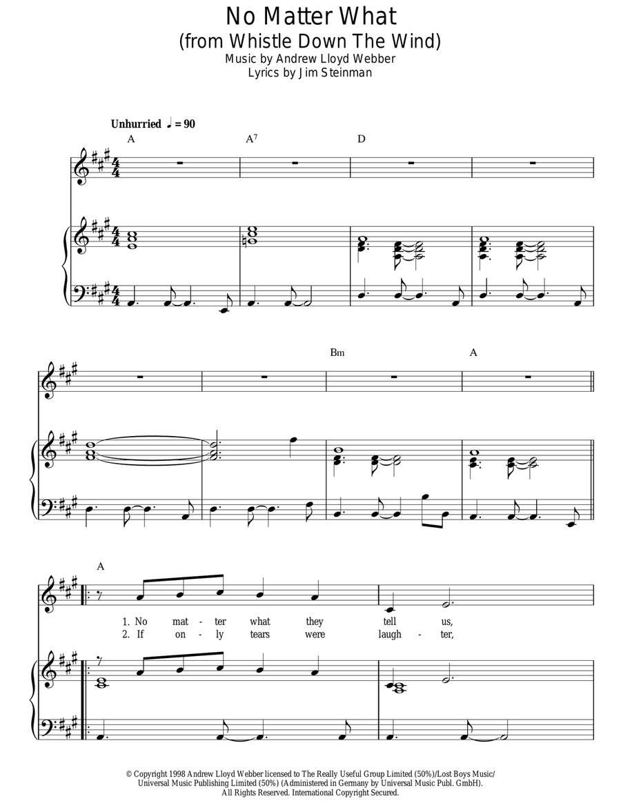 No Matter What No Matter What Acoustic Guitar scores gallery preview page 1