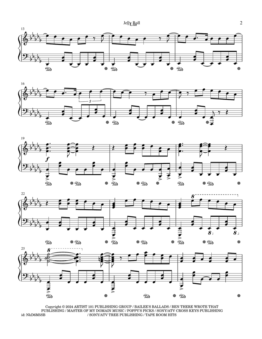 Liar Piano Solo scores gallery preview page 2