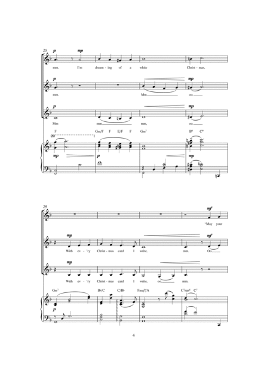 White Christmas (arr. Christopher Hussey) SSA scores gallery preview page 4