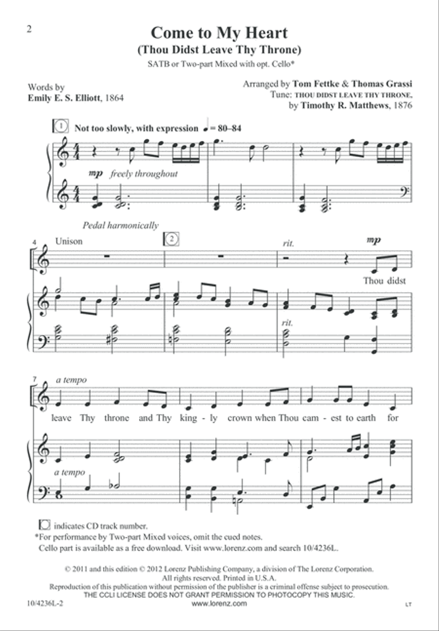 Come to My Heart 4-Part scores gallery preview page 2