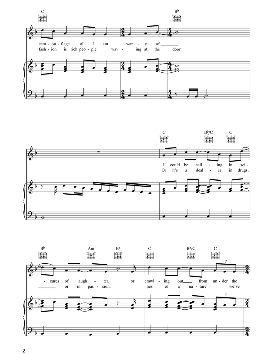 The Rhythm Of The Saints Piano, Vocal, Guitar scores gallery preview page 2