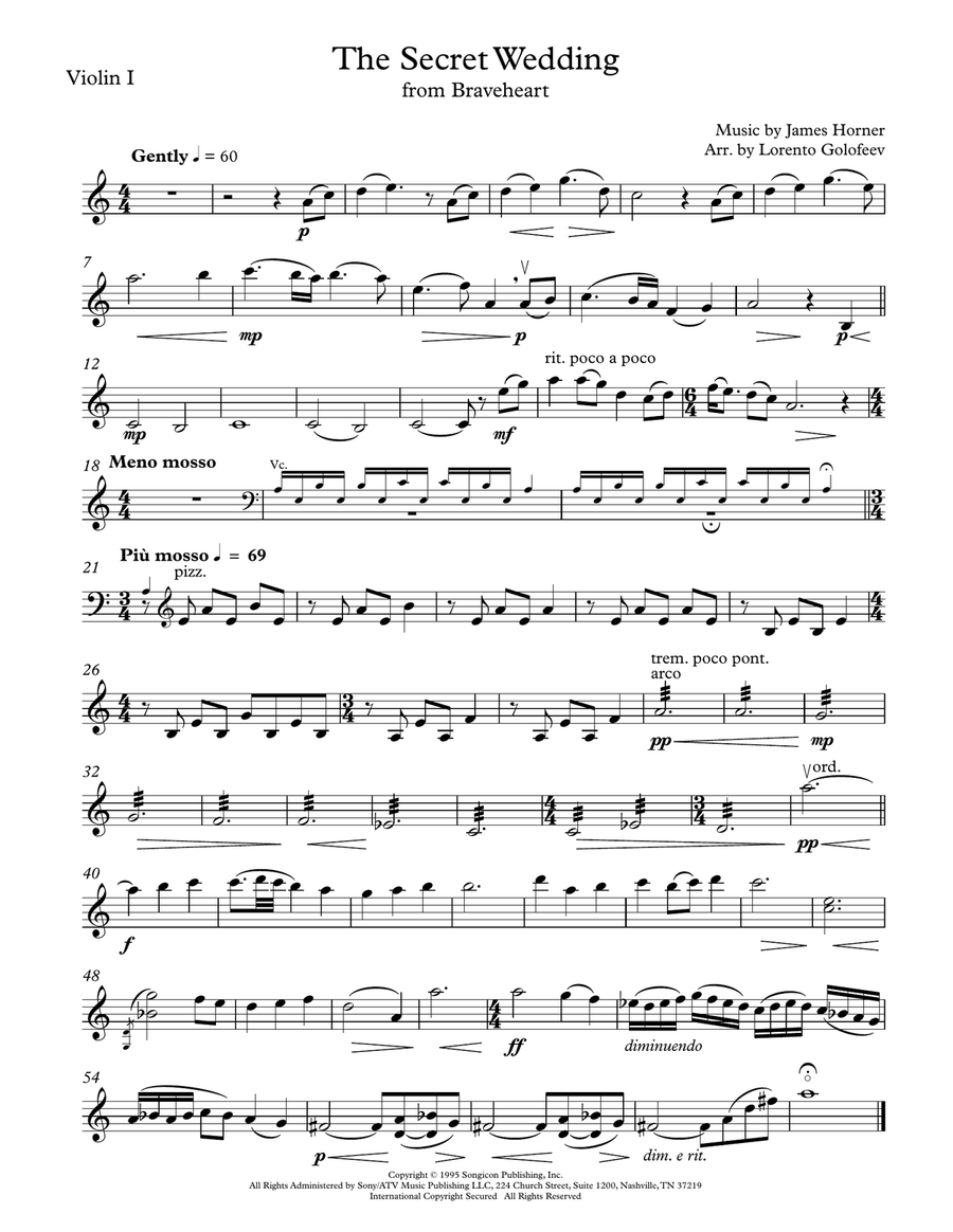 The Secret Wedding String Quartet scores gallery preview page 1