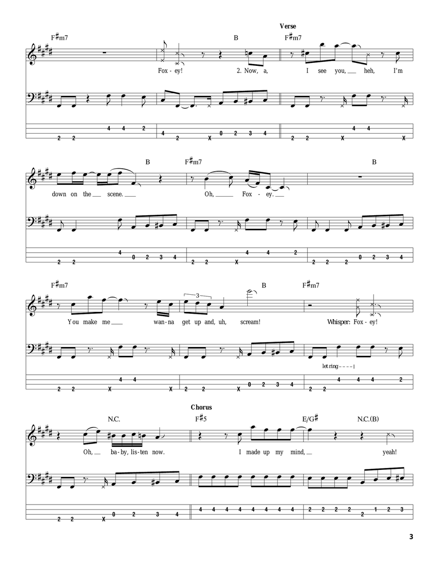 Foxey Lady Acoustic Guitar scores gallery preview page 3