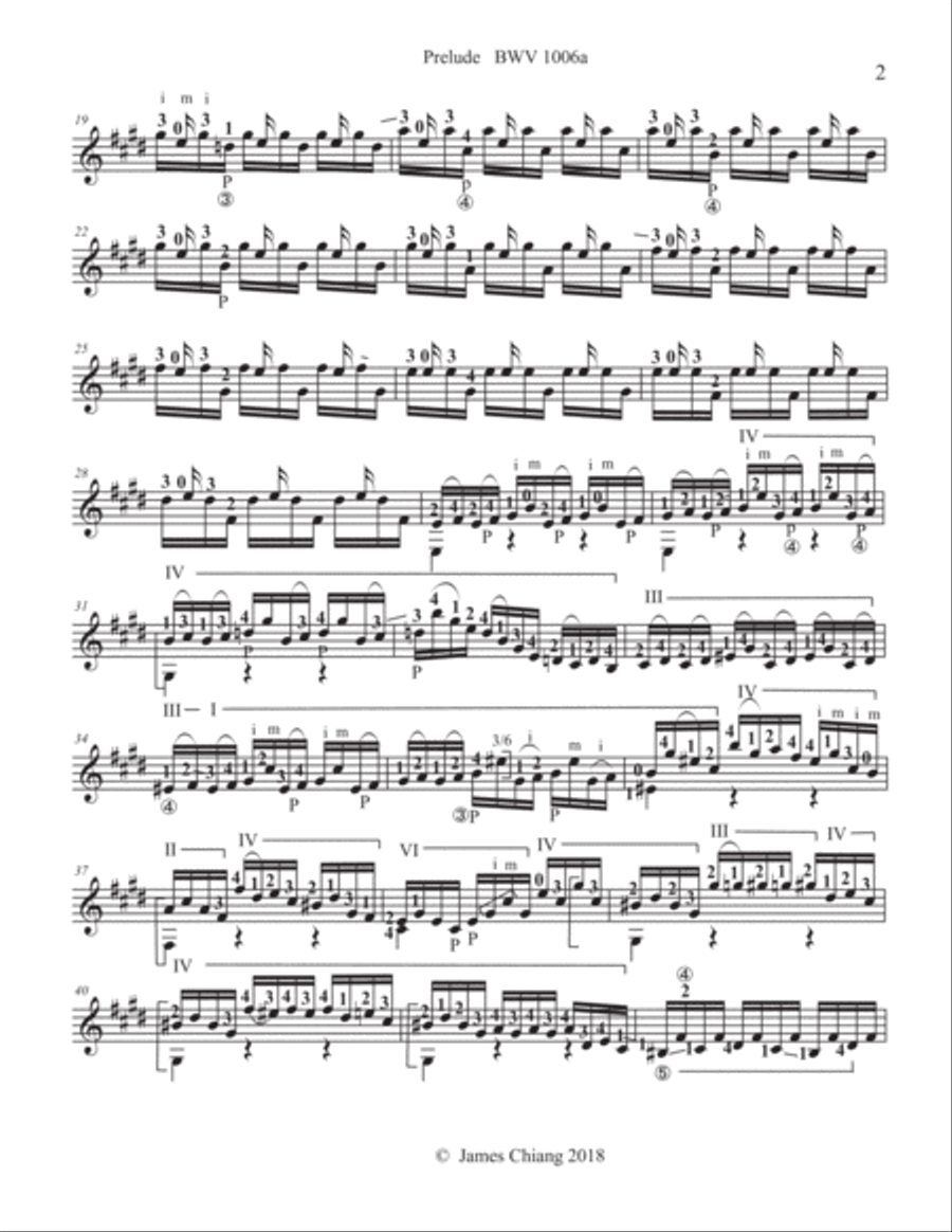 Bach - Lute Suite in E (BWV 1006a) for Classical Guitar Lute scores gallery preview page 2